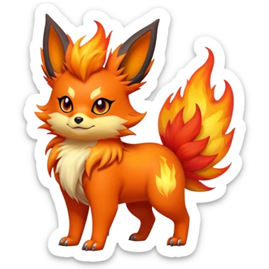 Quilava-Litten-Flareon-fantasy-animal-creature-hybrid full body sticker