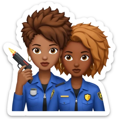 Ma meilleur amie et moi (femme) africaine cheveux tasé sticker