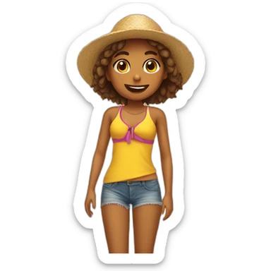 Chica en la playa sticker