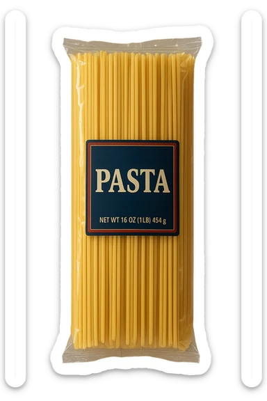 pacco di pasta realistico, 4k sticker