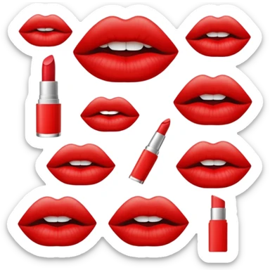 Set of lips with the words ‘crazy beautiful’ around them sticker
