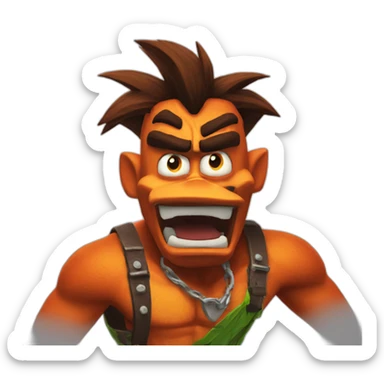 crash bandicoot angry sticker