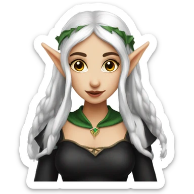 female elf fantasy black dress sticker