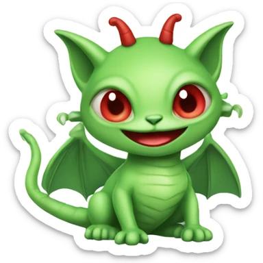 [politically incorrect, (
	{ female, alien, color: light green, hair:red, eyes:cat} ]
	on a 
	[{ dragon:red}]) sticker