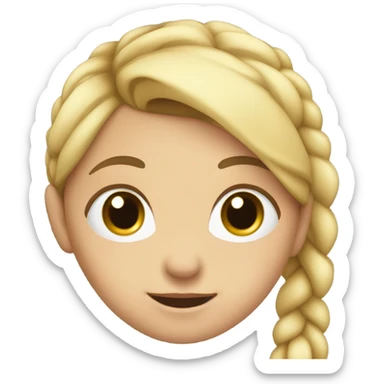 Girl with ponytail turned to the left side with a black dot on face sticker