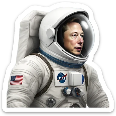 Elon musk in a astronaut suit  sticker