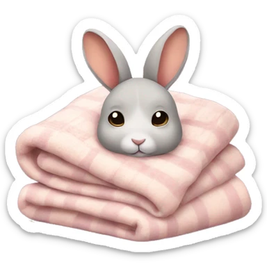 Rabbit cozy sleep  in blanket sticker