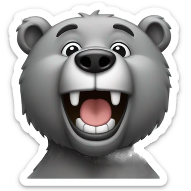realistic-grey-bear-laughing-with-tears-from-eyes sticker