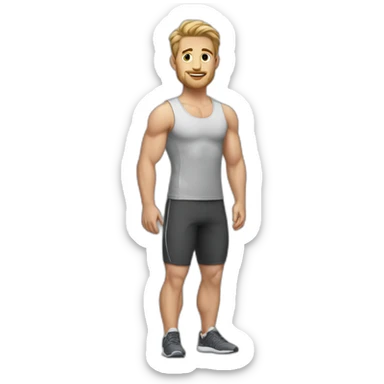 Classic workout clothes for white men sticker