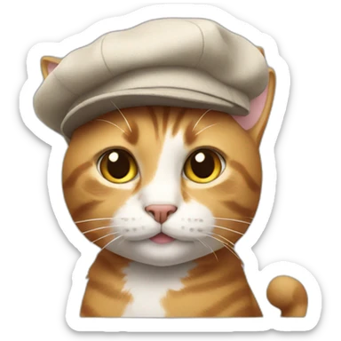 cat wearing beret sticker