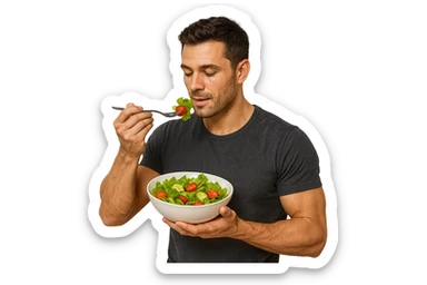 UOMO FITNESS CHE MANGIA INSALATA sticker