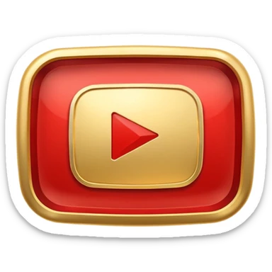 youtube golden play button with red edges sticker