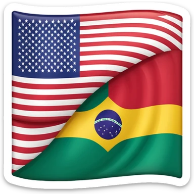 A Brazil Flag Mixed With USA Flag sticker