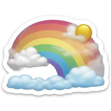 Rainbow with clouds  sticker