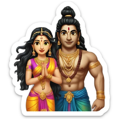 Lord shiva with parvati  sticker