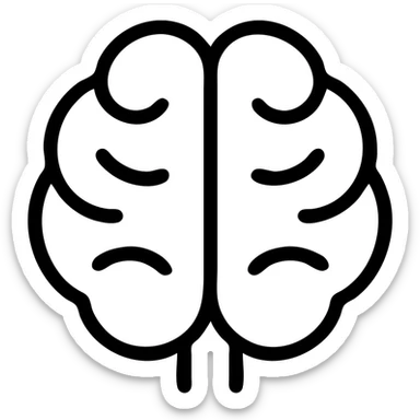 smooth brain, minimalistic style, simple icon, minimal details, clean and clear sticker