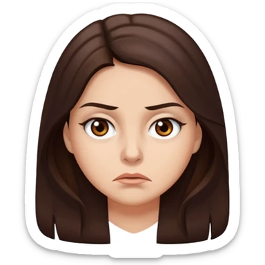 Eyes rolling Tammy with long dark brown hair. She is rolling her brown eyes because she is annoyed.  sticker