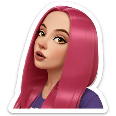 pink-haired girl portrait indoors sticker