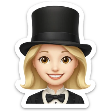 A girl with a top hat sticker