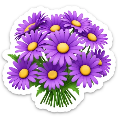 daisy purple bouquet  sticker