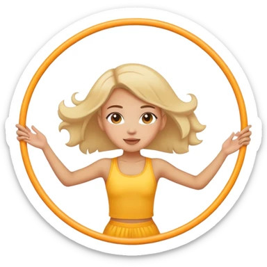 The girl on the air hoop  sticker