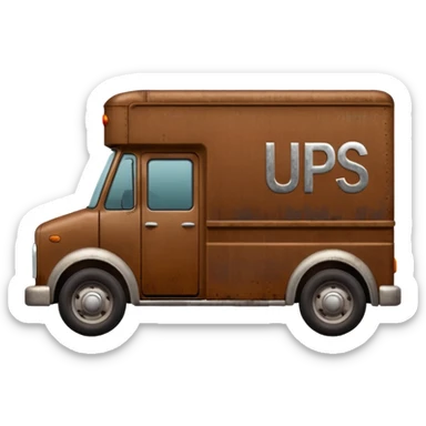 Brown delivery truck with the letters u p s on the side sticker