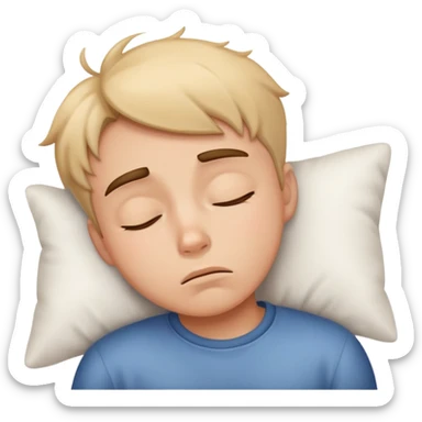 tired boy with sleepy expression sticker