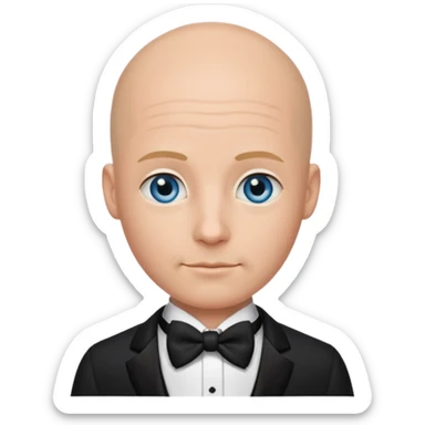 Bald blue eyed groom  sticker