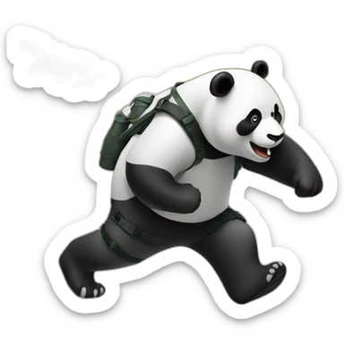 Panda marching with "raid" sign sticker