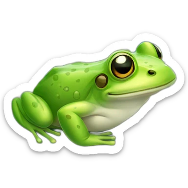 cute frog on lilly pad sticker