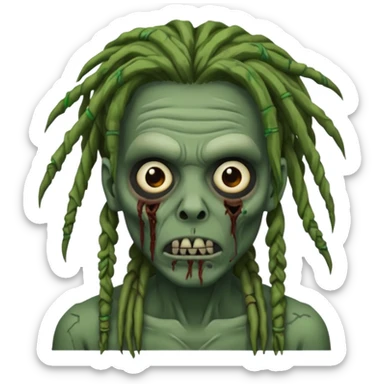 create zombie with dreadlocks sticker