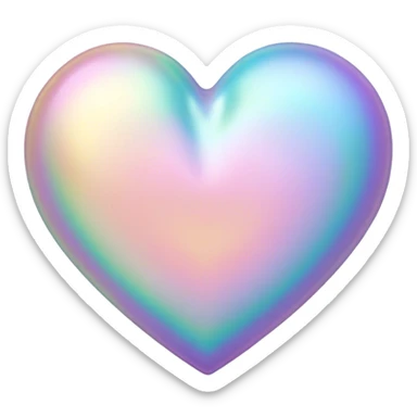 Pastel iridescent heart sticker