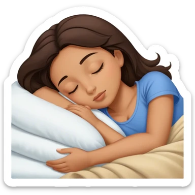 Brunette girl sleeping sticker