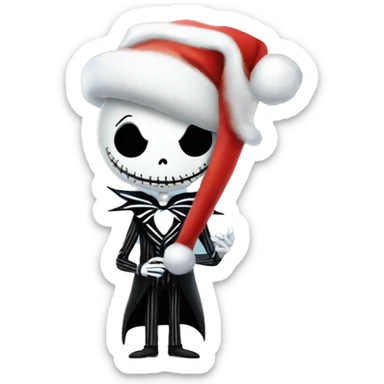 Jack Skellington in christmas costume sticker
