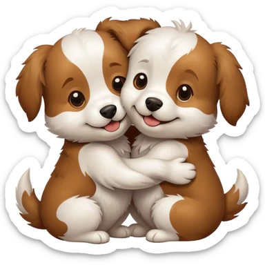 Dogs hugging sticker