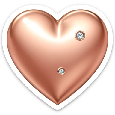 Sparkling rose gold heart with tiny diamond accents sticker