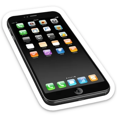 smartphone with a completely blank screen and no buttons, styled as an iOS emoji sticker