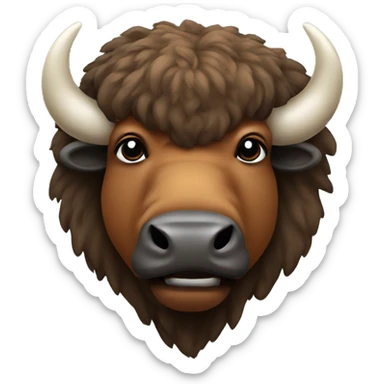 Bison head mascot sticker