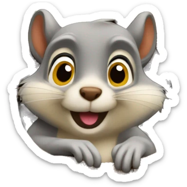 Distracted squirrel sticker