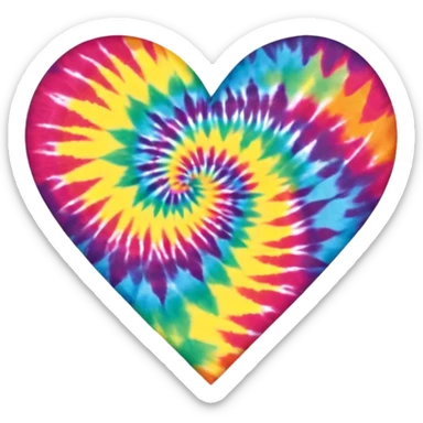 tie dye small heart sticker
