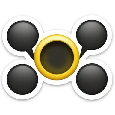 a black and red rectangle with a medium-sized yellow circle in the middle sticker