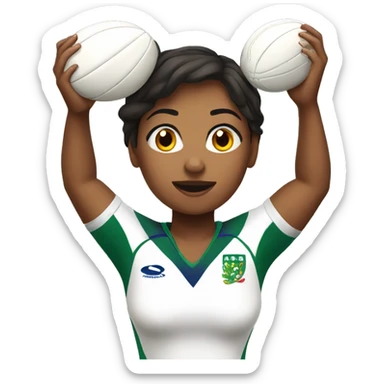 female rugby lineout  sticker