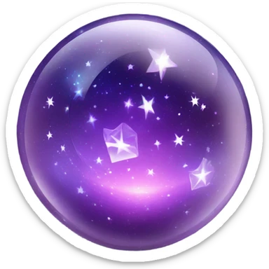 crystal magic ball with galaxy universe sticker
