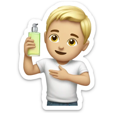 Cute white Gay Boy spraying perfume  sticker