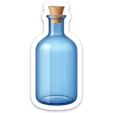 Glass Bottle Vase blue sticker