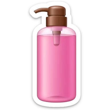 pink and brown shampoo bottle sticker