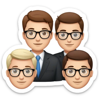 corporate professional men with glasses sticker