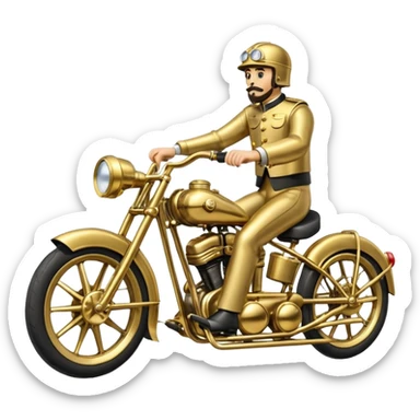 Tandem wheel steamer motorcycle (two wheels in the back, one in front of the other) sticker