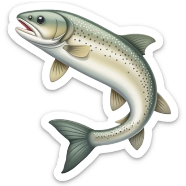 lake trout (Salvelinus namaycush) that looks cute and is in a bendy swimming positon sticker