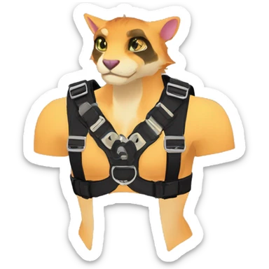 Anthro Punk Fursona Chest Harness  sticker
